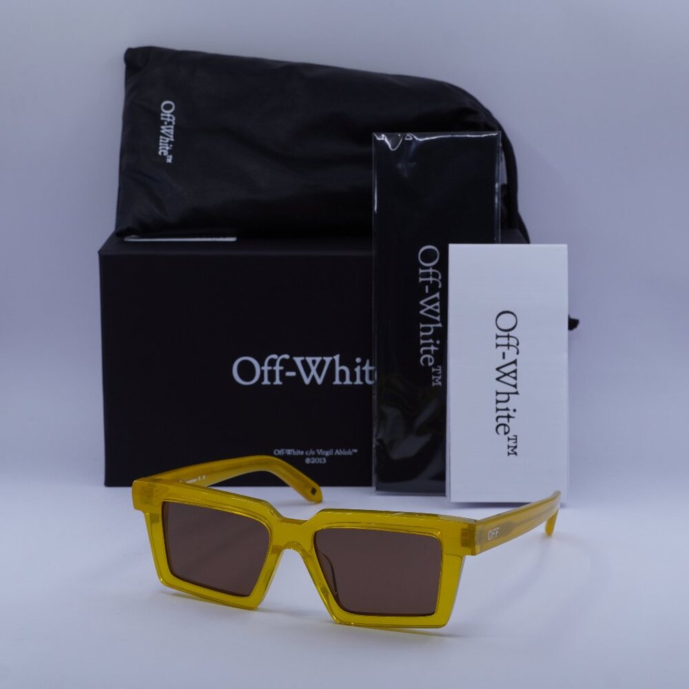 Off-White OERI142 WINDSOR 1864 Square Sunglasses – Shiny Yellow\Brown